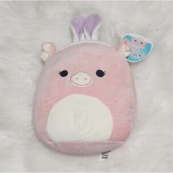 Nwt  🐷 8" Hettie The Pig Purple Ears Squishmallow Date 9.9.2021 - Picture 1 of 5